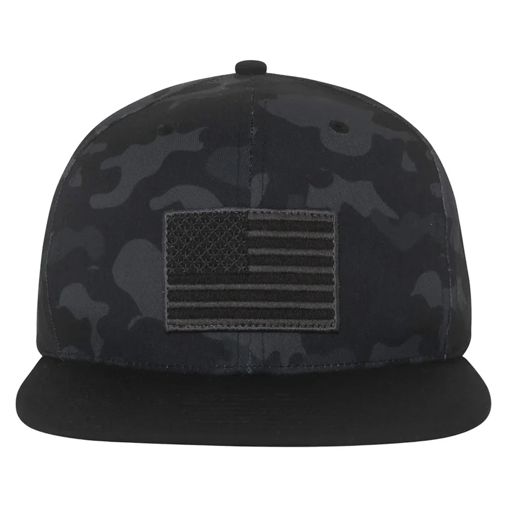 Men's BXV USA Flag Camo Tonal Tennis Hat,Apparel,Boast,Black Camo,One Size,Tennis Express,BVM13ACC2-F26-Black