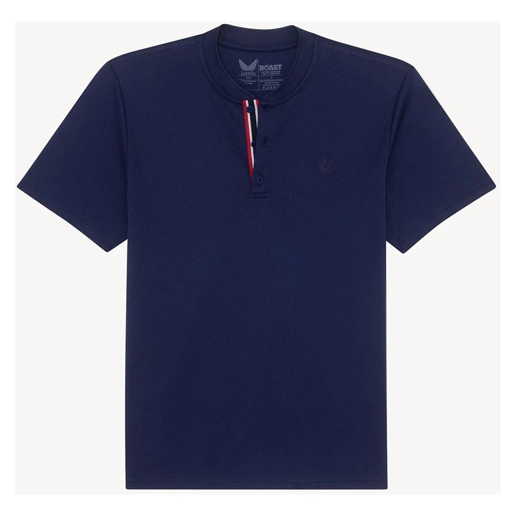 Men's BXV Short Sleeve Performance Tennis Henley,Apparel,Boast,Medieval Blue,S,Tennis Express,BVM13TP7-F26-Navy