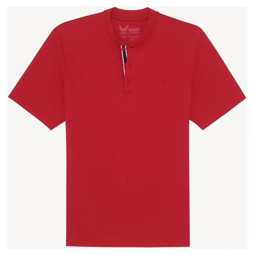 Men's BXV Short Sleeve Performance Tennis Henley,Apparel,Boast,Racing Red,S,Tennis Express,BVM13TP7-F26-Red