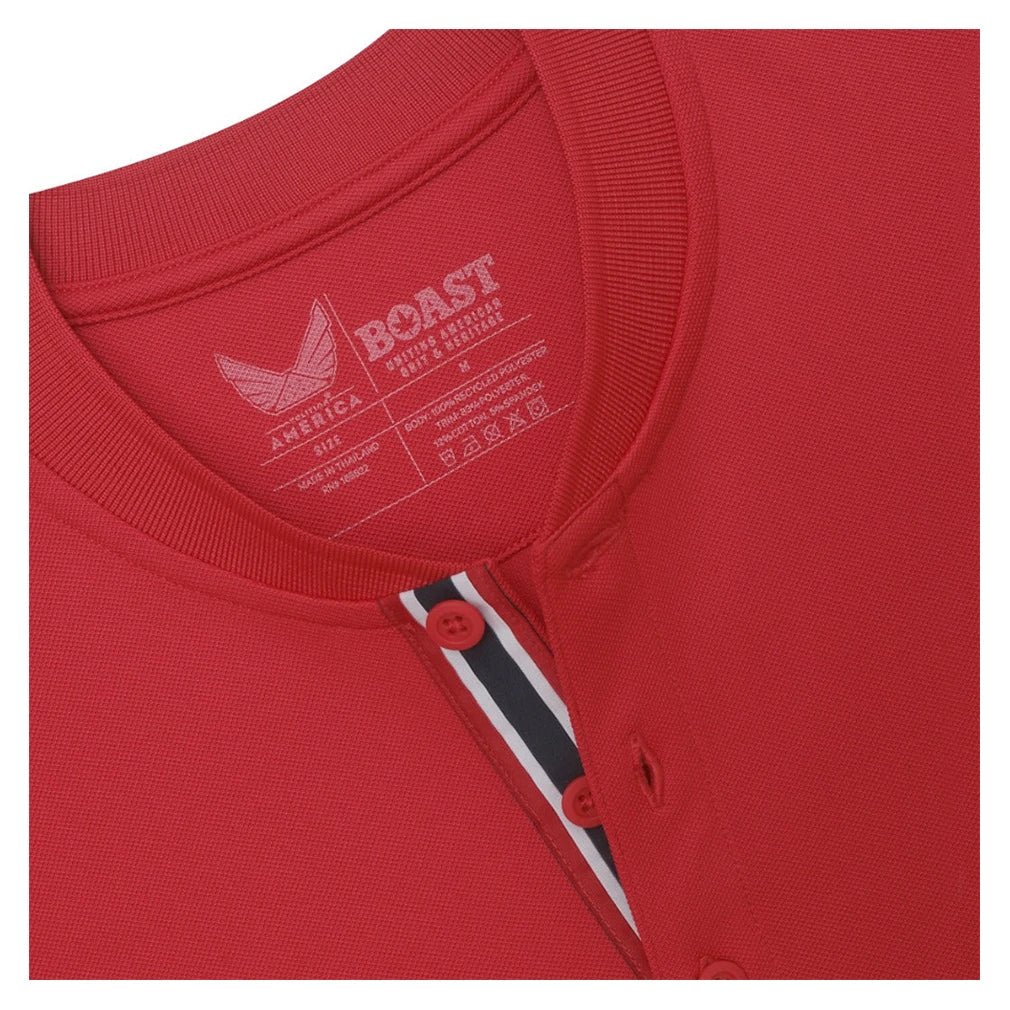 Men's BXV Short Sleeve Performance Tennis Henley,Apparel,Boast,,,Tennis Express,BVM13TP7-F26-Red1