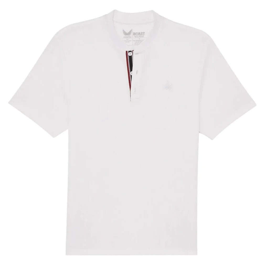 Men's BXV Short Sleeve Performance Tennis Henley,Apparel,Boast,White,S,Tennis Express,BVM13TP7-F26-W