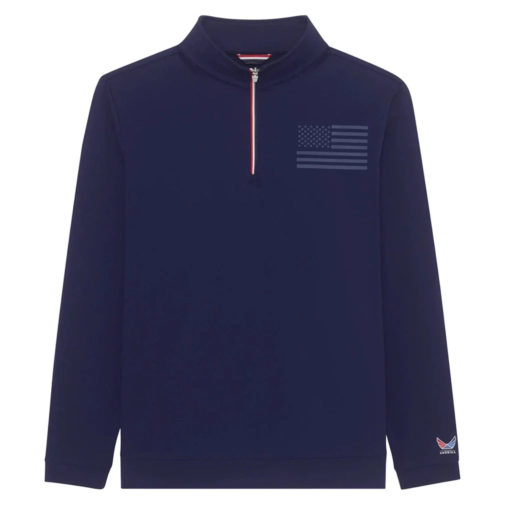 Men's BXV 1-4 Zip Tennis Pullover,Apparel,Boast,Medieval Blue,S,Tennis Express,BVM13ZP4-F26-Nvy