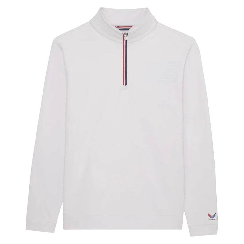 Men's BXV 1-4 Zip Tennis Pullover,Apparel,Boast,White,S,Tennis Express,BVM13ZP4-F26-W