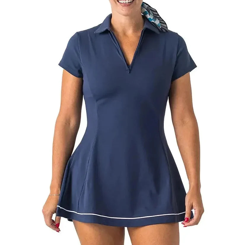 Women's Zipper Dress-Apparel-Boast-BW52011-1Navy-Tennis Express
