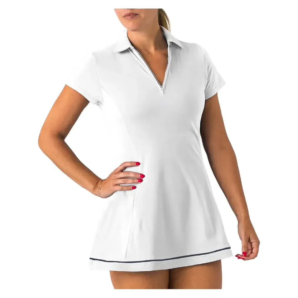 Women's Zipper Dress-Apparel-Boast-BW52011-White-Tennis Express