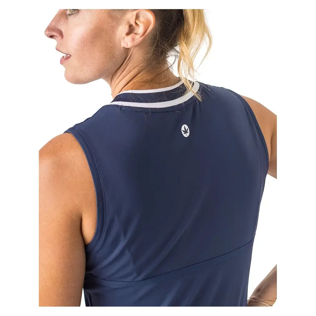 Women's V-Neck Tennis Dress-Apparel-Boast-BW52031-Navy3-Tennis Express