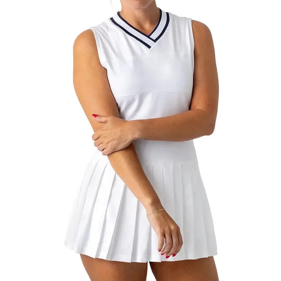 Women's V-Neck Tennis Dress-Apparel-Boast-BW52031-Tennis Express