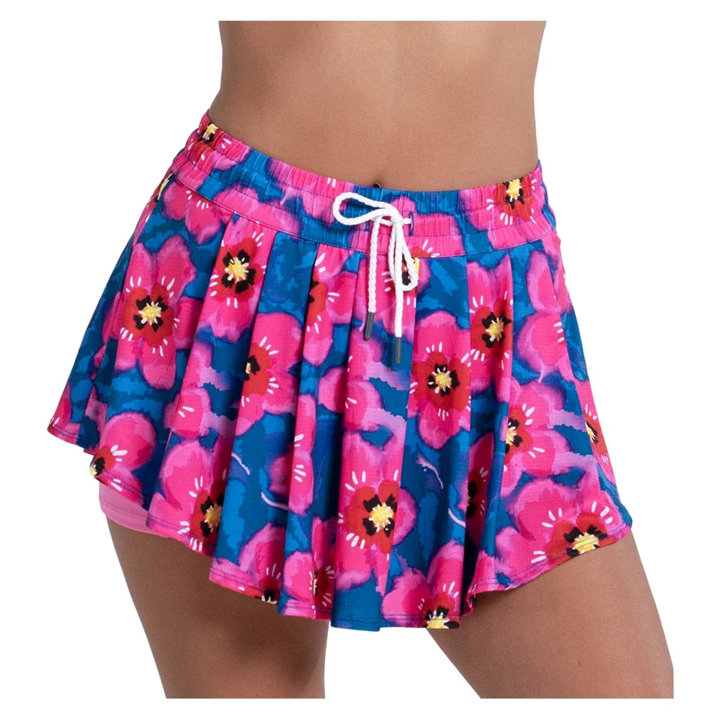 Women's High Waist Super Bloom Tennis Skort Multi,Apparel,Lucky In Love,Multi,XS,Tennis Express,CB760-07G955S26-1