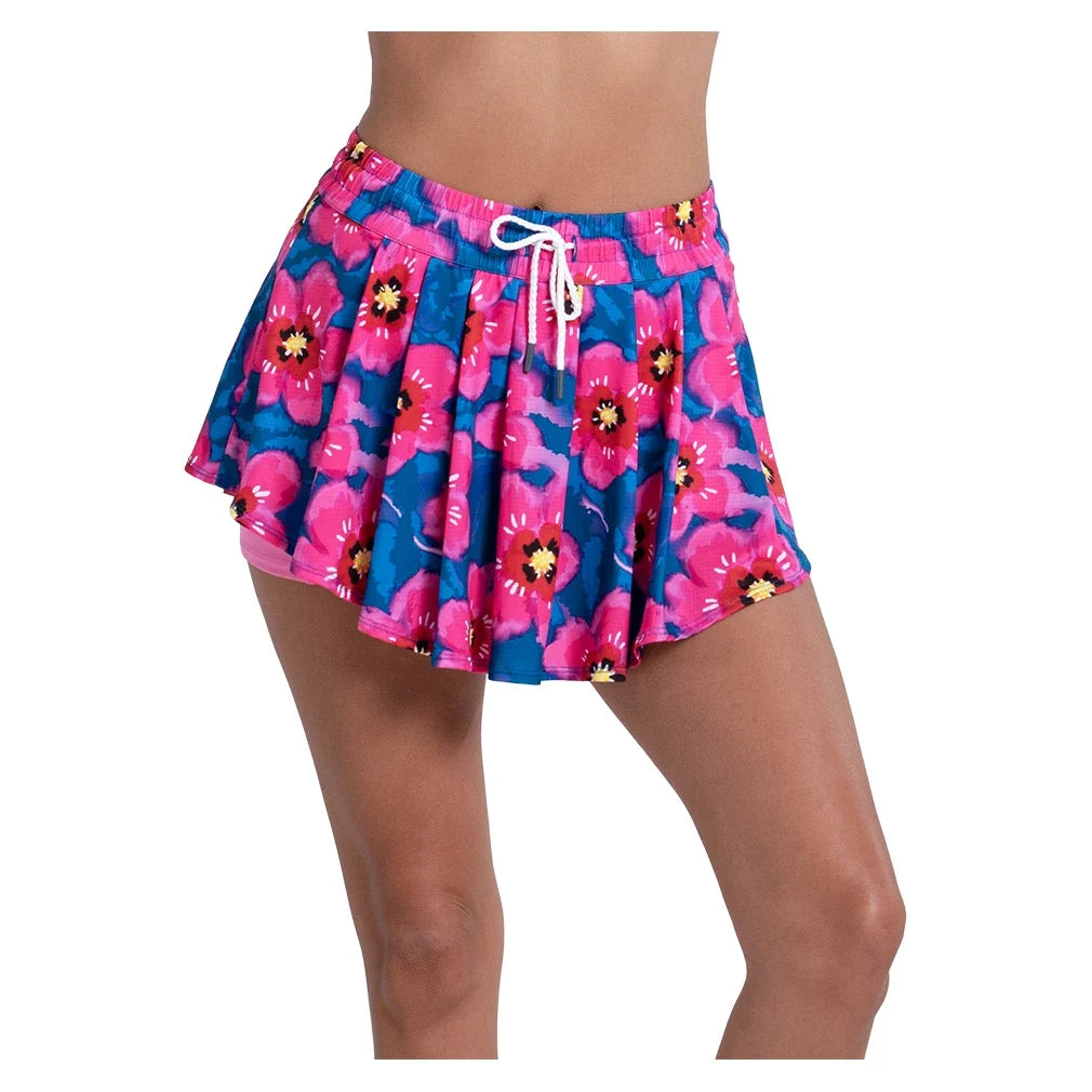 Women's High Waist Super Bloom Tennis Skort Multi,Apparel,Lucky In Love,,,Tennis Express,CB760-07G955S26