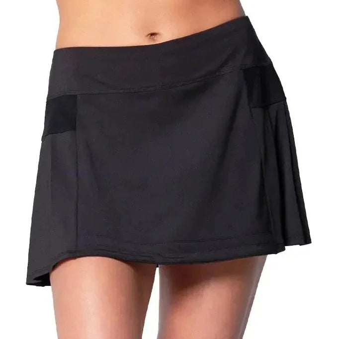 Women's Team Feelin' Young Pleat Tennis Skort-Apparel-Lucky In Love-CB765-100-Tennis Express