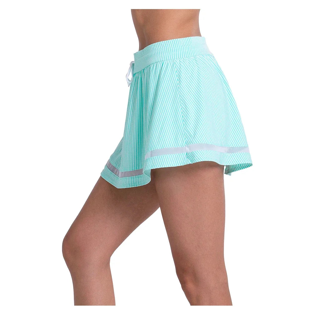 Women's High Waist Seersucker Tennis Skort,Apparel,Lucky In Love,,,Tennis Express,CB822-436-3