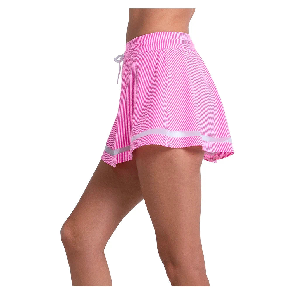 Women's High Waist Seersucker Tennis Skort,Apparel,Lucky In Love,,,Tennis Express,CB822-666-3