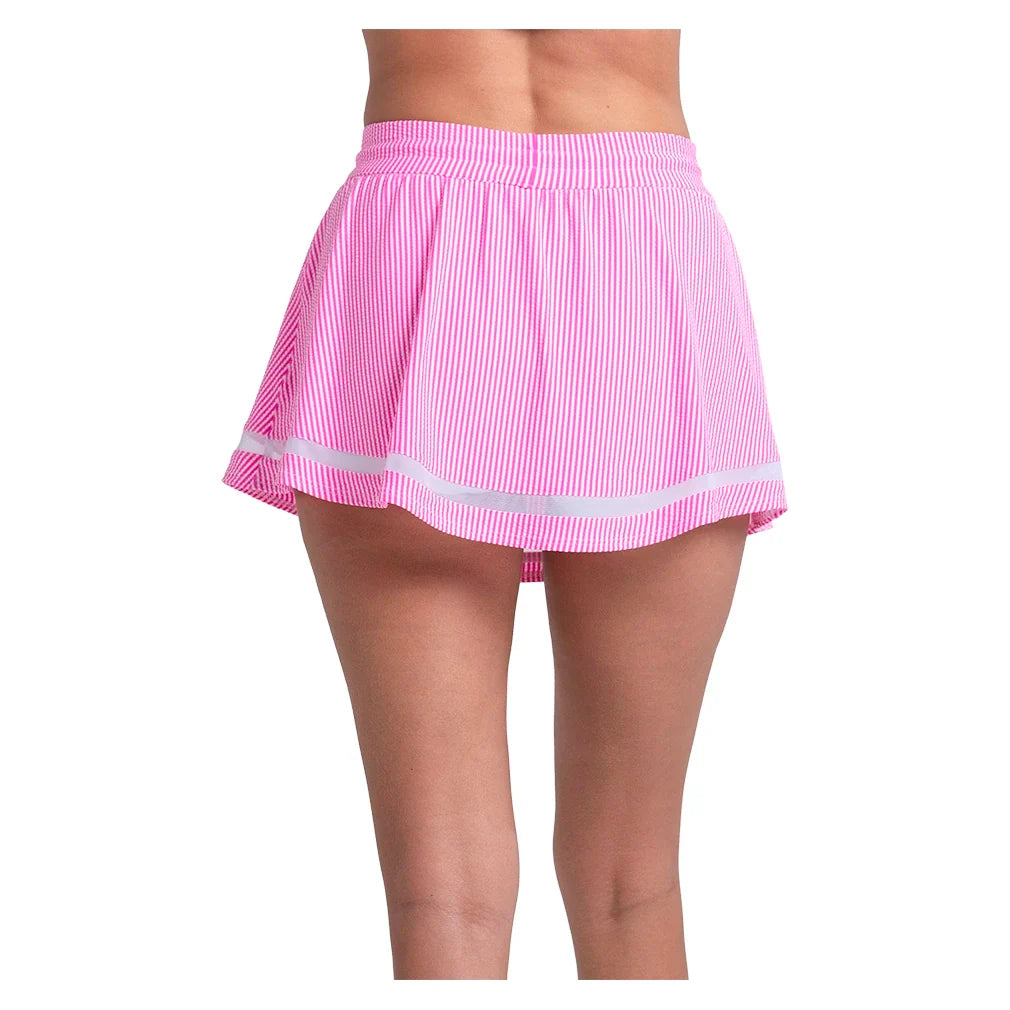Women's High Waist Seersucker Tennis Skort,Apparel,Lucky In Love,,,Tennis Express,CB822-666-4