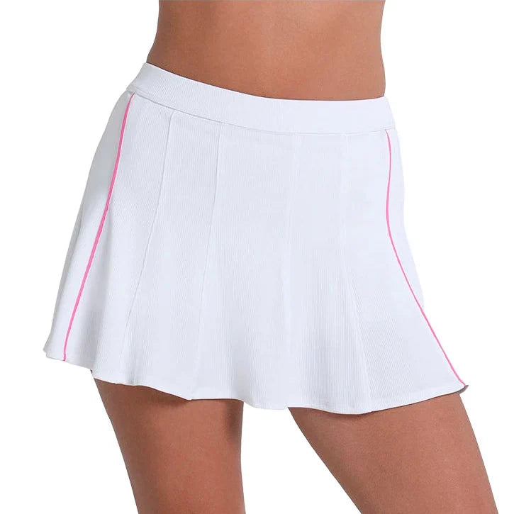 Women's Multi Gore Tennis Skort,Apparel,Lucky In Love,127 White/Taffy,XS,Tennis Express,CB830-127