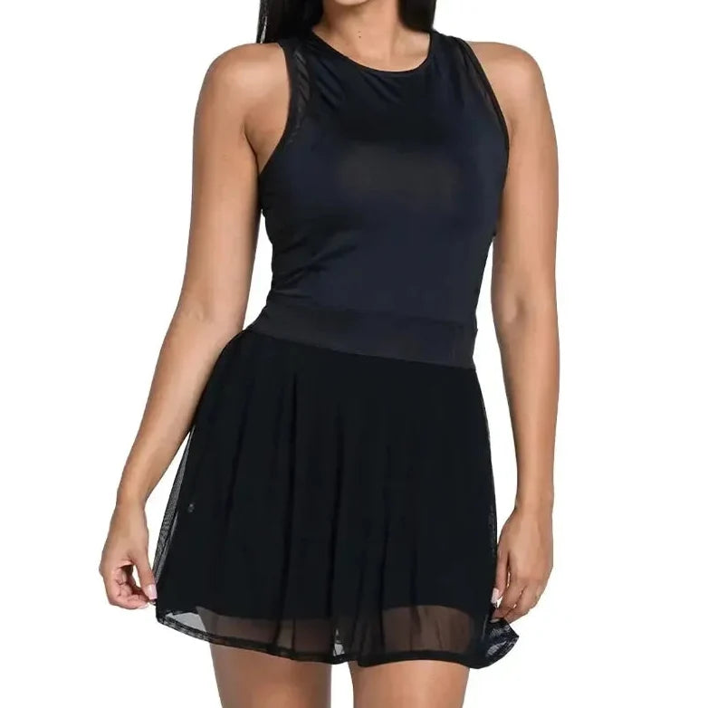Women's Next Level Tennis Dress Black-Apparel-Lucky In Love-CD29-001B-3-Tennis Express