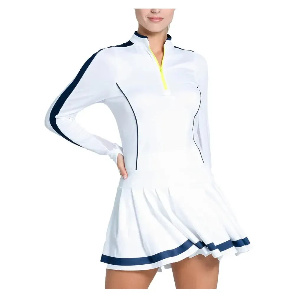 Women's Fast Motion Long Sleeve Tennis Dress Midnight-Apparel-Lucky In Love-CD34-01C401B-1-[Sku]-Tennis Express