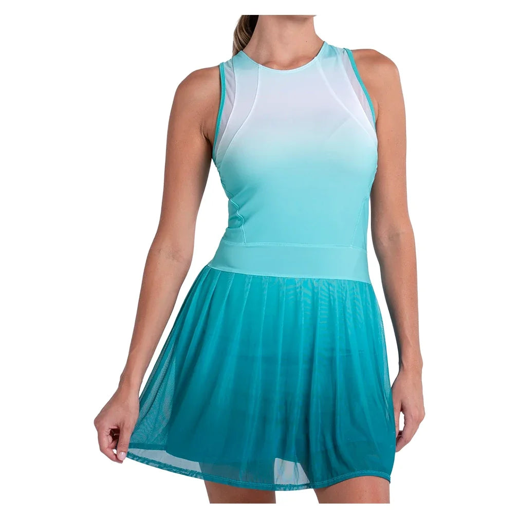 Women's Next Level Ombre Tennis Dress,Apparel,Lucky In Love,65F416 Aquamarine,XS,Tennis Express,CD40-65F416