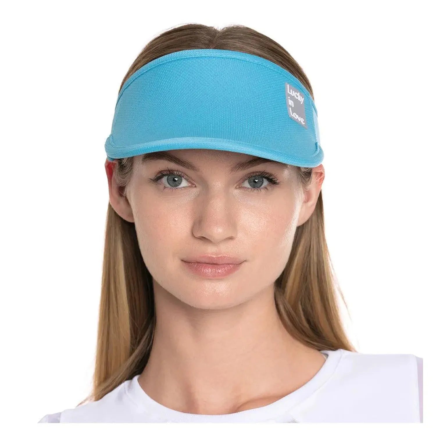 Women's Lucky Logo Stretch Tennis Visor-Apparel-Lucky In Love-CH011-B-447-2-Tennis Express
