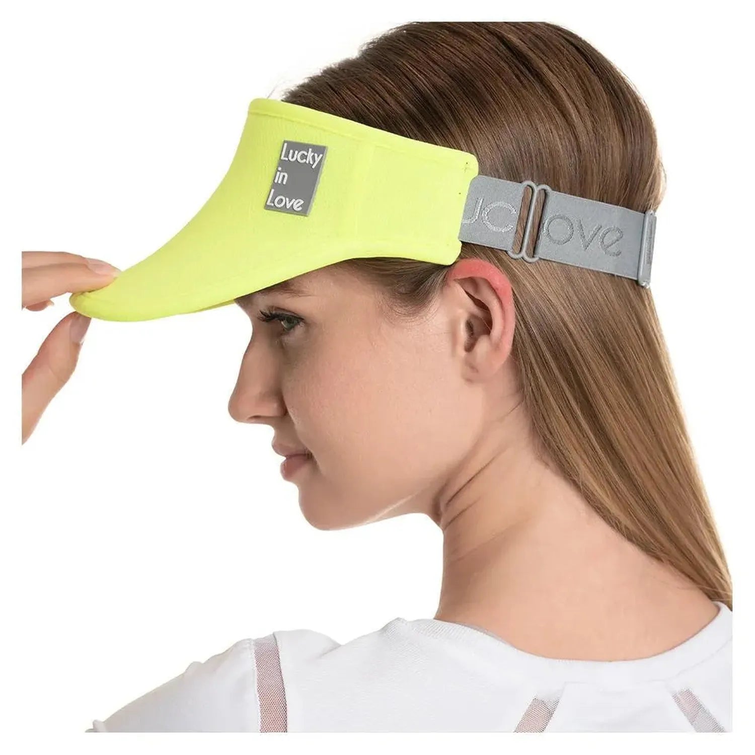 Women's Lucky Logo Stretch Tennis Visor-Apparel-Lucky In Love-CH011-S23-31-Tennis Express