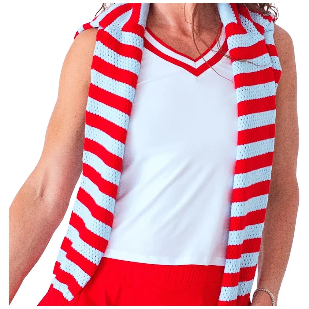 Women's Claire Tank White and Red,Apparel,Bubble,White/Red,XS,Tennis Express,CLRS-WR