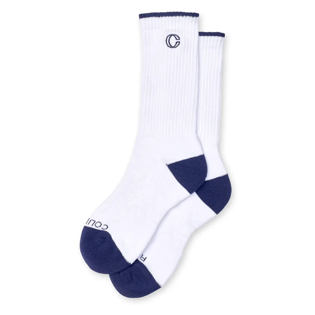 Women's Club Tennis Socks White and Navy,Socks,Courting,White/Navy,S (5-9),Tennis Express,CLUBSOCK-NVYB
