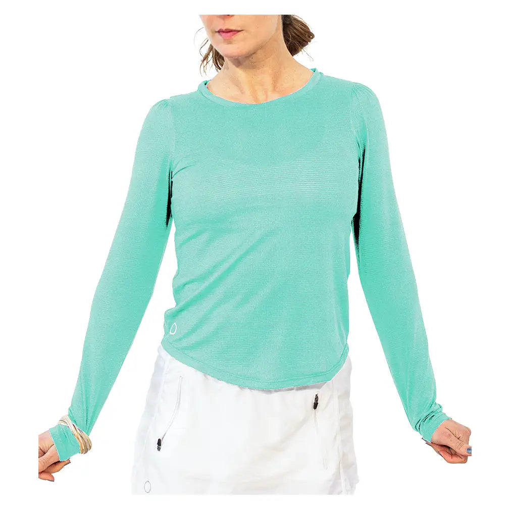 Women's Crew Long Sleeve Tennis Top Mint-Apparel-Bubble-, [current_file_name-Tennis Express