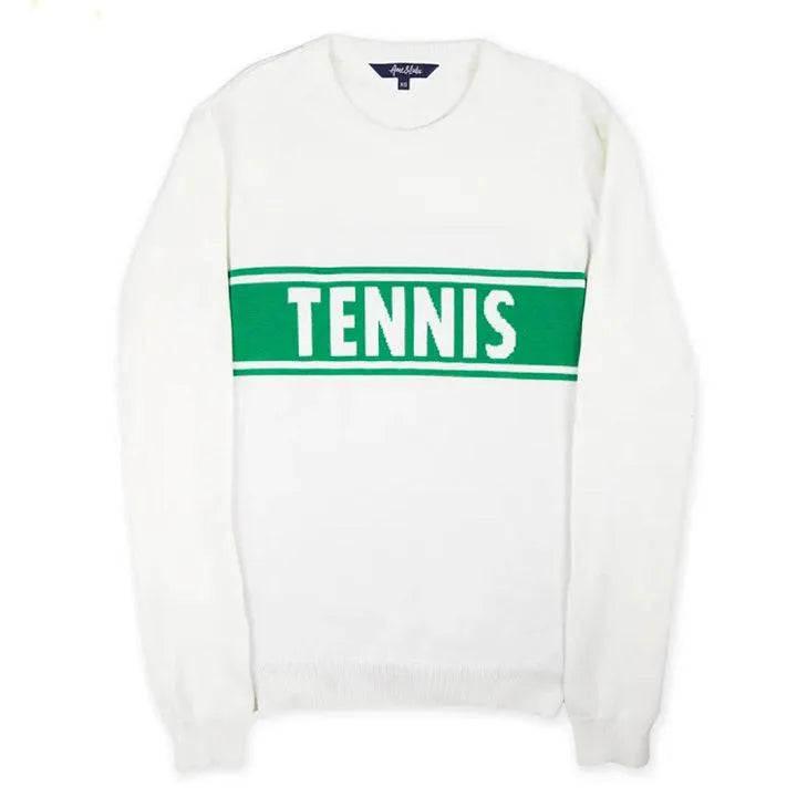 Women's Club Sport Tennis Sweatshirt White and Green-Apparel-Ame and Lulu-CSS-T-S25-Tennis Express