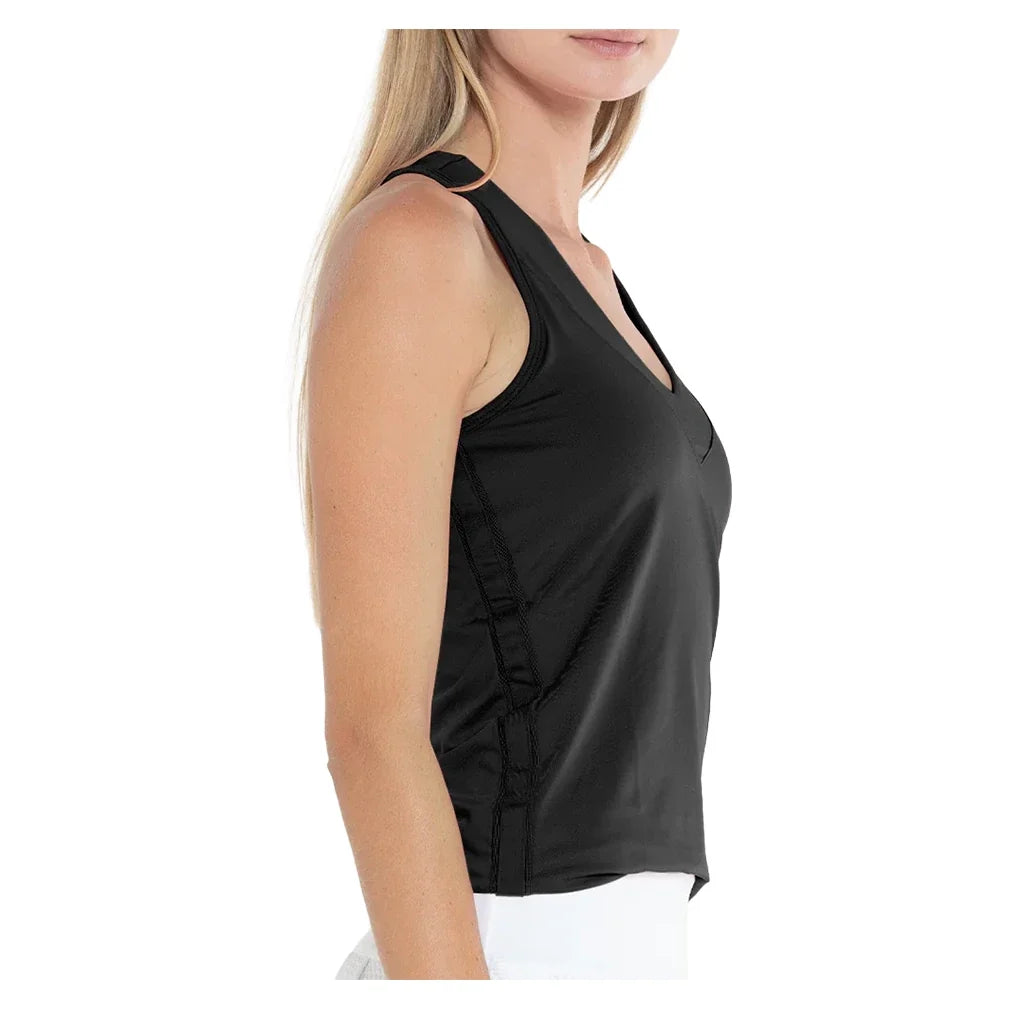 Women's V-Neck Tennis Tank with Bra,Apparel,Lucky In Love,,,Tennis Express,CT60-B-B2