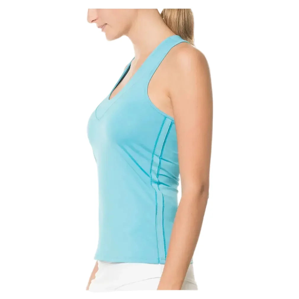 Women's V-Neck Tennis Tank with Bra-Apparel-Lucky In Love-, [current_file_name-Tennis Express