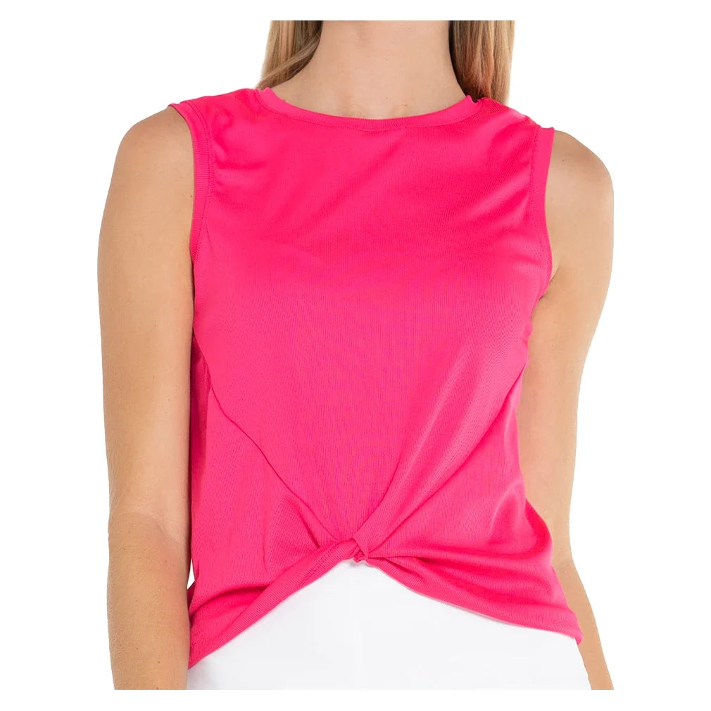 Women's Twist Front Tennis Tank,Apparel,Lucky In Love,Pink,XS,Tennis Express,CT701-645