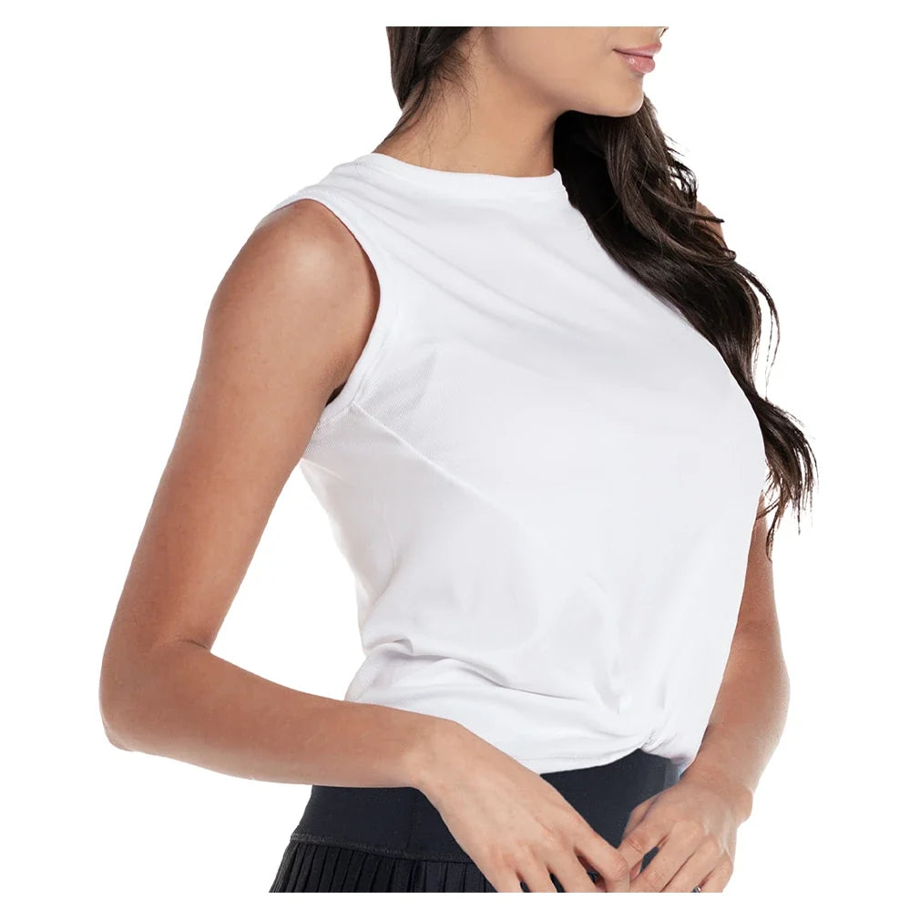 Women's Twist Front Tennis Tank,Apparel,Lucky In Love,,,Tennis Express,CT701-B-white1
