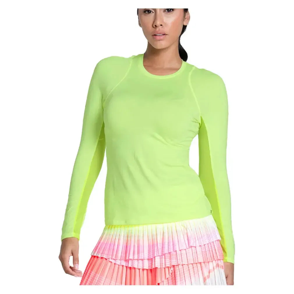Women's LUV Breeze Long Sleeve Tennis Top Lemon Frost-Apparel-Lucky In Love-CT908-718-Tennis Express