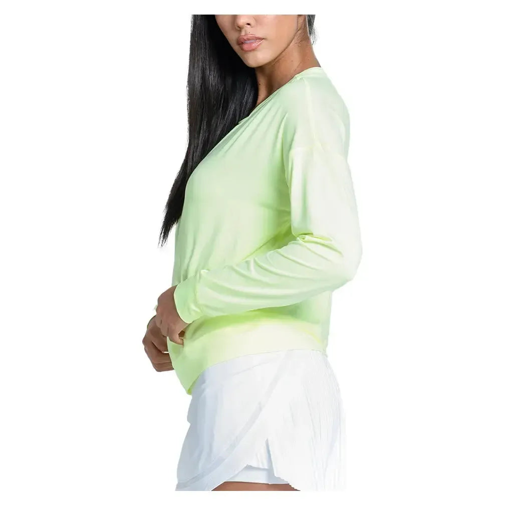 Women's LUV Hype Long Sleeve Tennis Top Lemon Frost-Apparel-Lucky In Love-CT910-718-1-Tennis Express