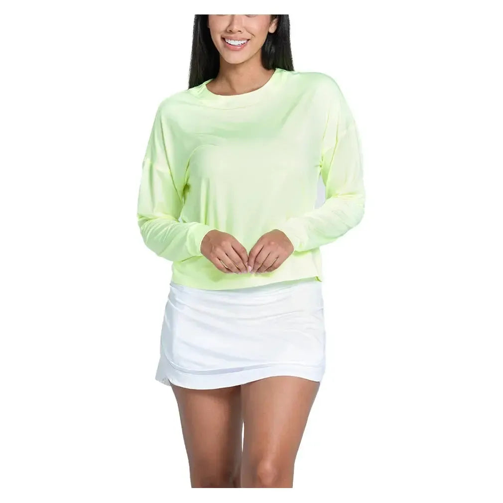 Women's LUV Hype Long Sleeve Tennis Top Lemon Frost-Apparel-Lucky In Love-CT910-718-2-Tennis Express