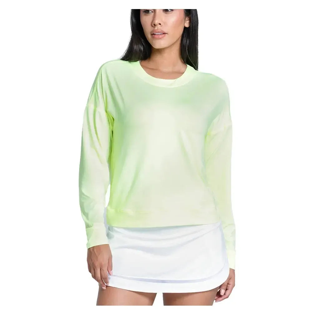 Women's LUV Hype Long Sleeve Tennis Top Lemon Frost-Apparel-Lucky In Love-CT910-718-Tennis Express