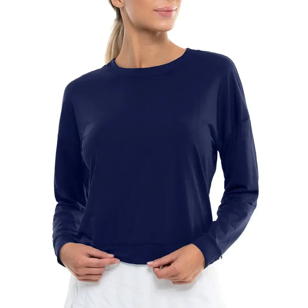 Women's LUV Hype Long Sleeve Tennis Top-Apparel-Lucky In Love-CT910-B-MN-Tennis Express