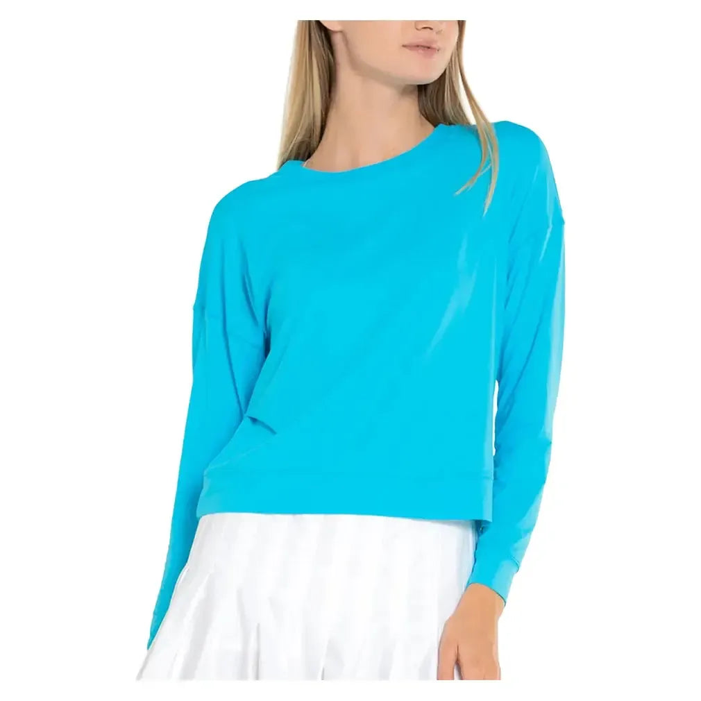 Women's LUV Hype Long Sleeve Tennis Top-Apparel-Lucky In Love-CT910-B-PArot-Tennis Express
