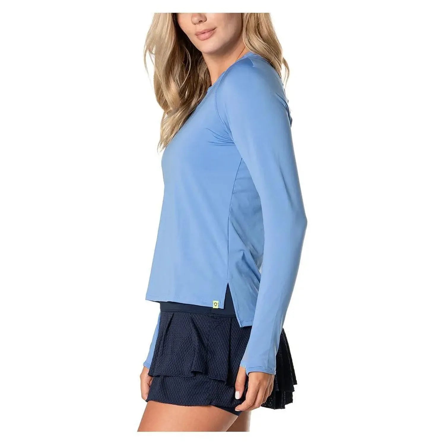 Women's LUV High Low Breezy Long Sleeve Tennis Top-Apparel-Lucky In Love-CT977-430-2-Tennis Express