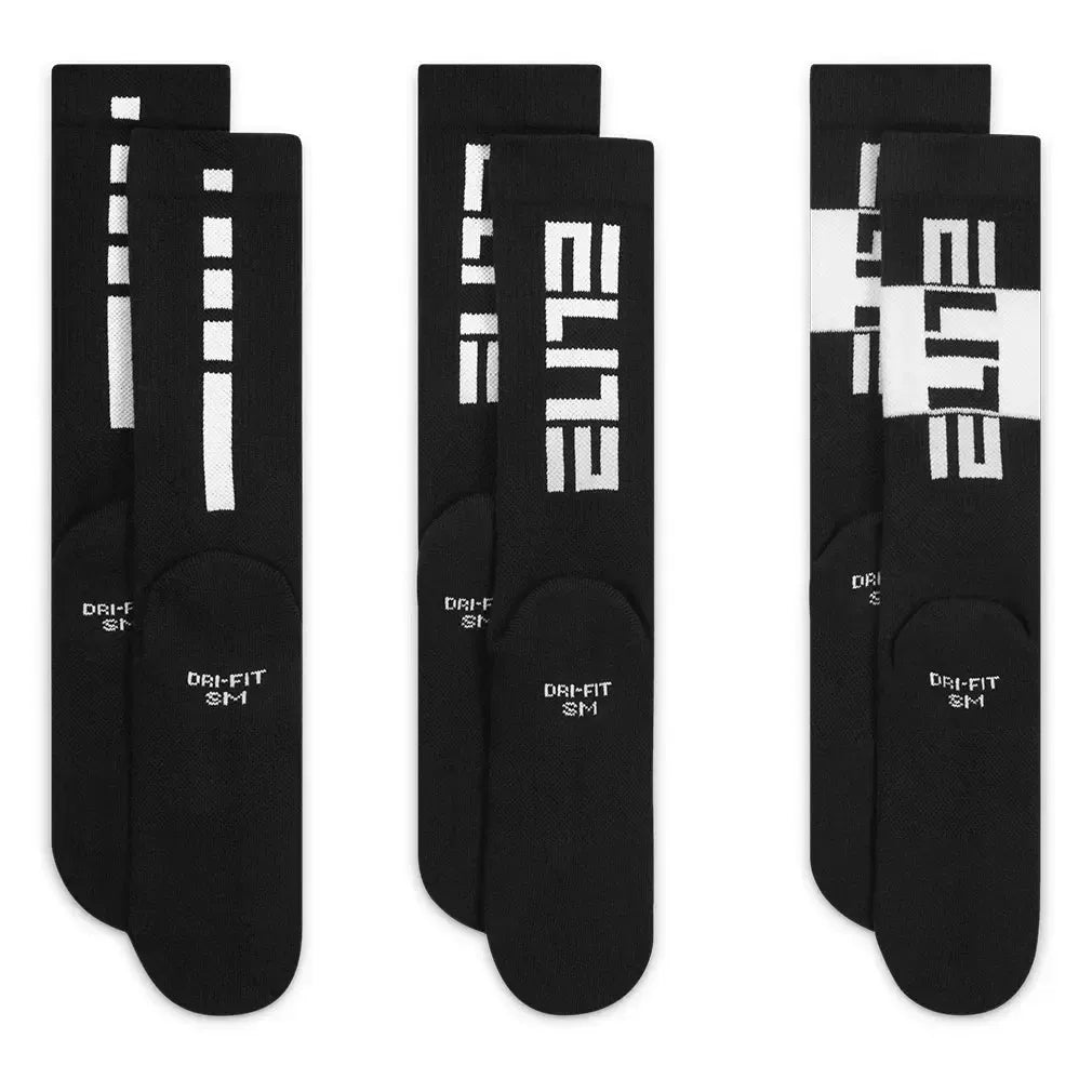 Juniors' Elite Crew Socks 3 Pairs-Socks-Nike-CW6063-010_5-Tennis Express