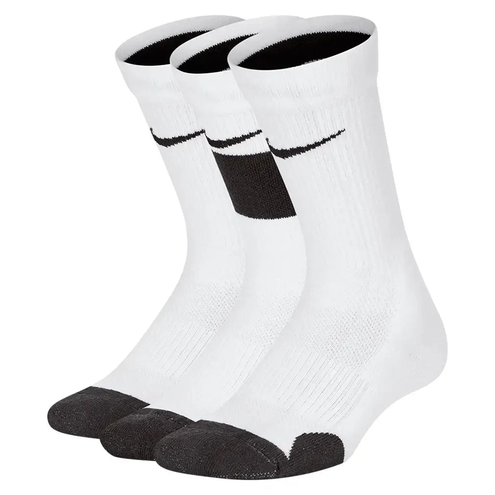 Juniors' Elite Crew Socks 3 Pairs-Socks-Nike-CW6063-100-Tennis Express