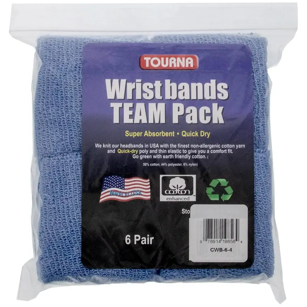 Team Pack Tennis Wristbands 6 Pair-Accessories-Tourna-CWB01copy_8ebf54c8-dad2-4ee3-a536-acb2b8ee31c2-Tennis Express