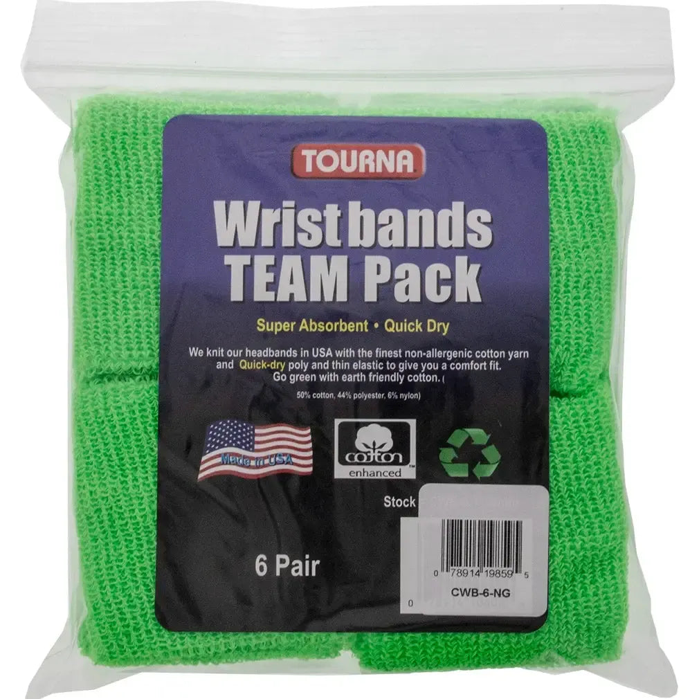Team Pack Tennis Wristbands 6 Pair-Accessories-Tourna-CWB02copy_afbbf9b0-456e-4aba-8498-1ff011526067-Tennis Express