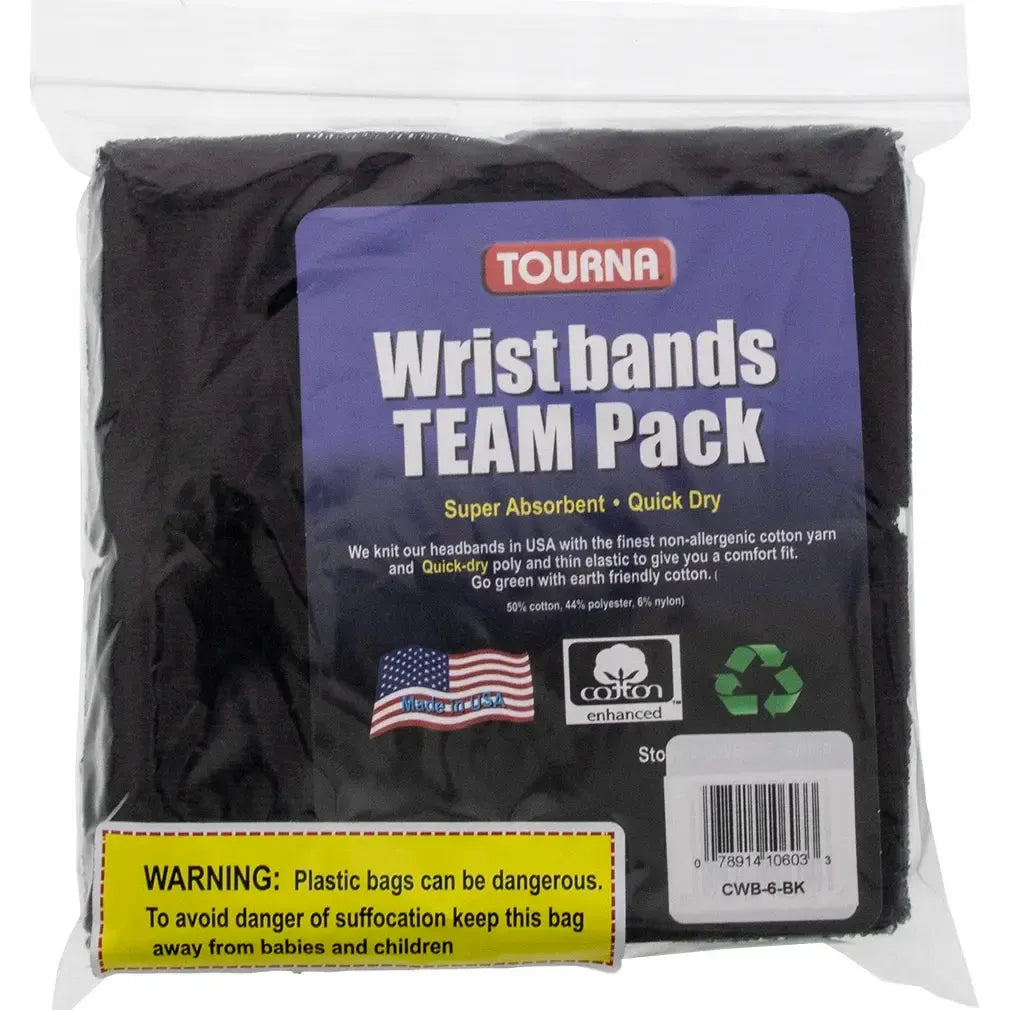 Team Pack Tennis Wristbands 6 Pair-Accessories-Tourna-CWB04copy_18a96252-195d-4c0f-96ae-e4f2702474f9-Tennis Express
