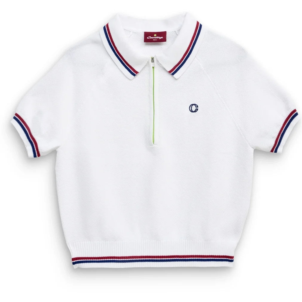 Women's Aceline Cropped Tennis Polo White,Apparel,Courting,,,Tennis Express,CWSS26CP01-1