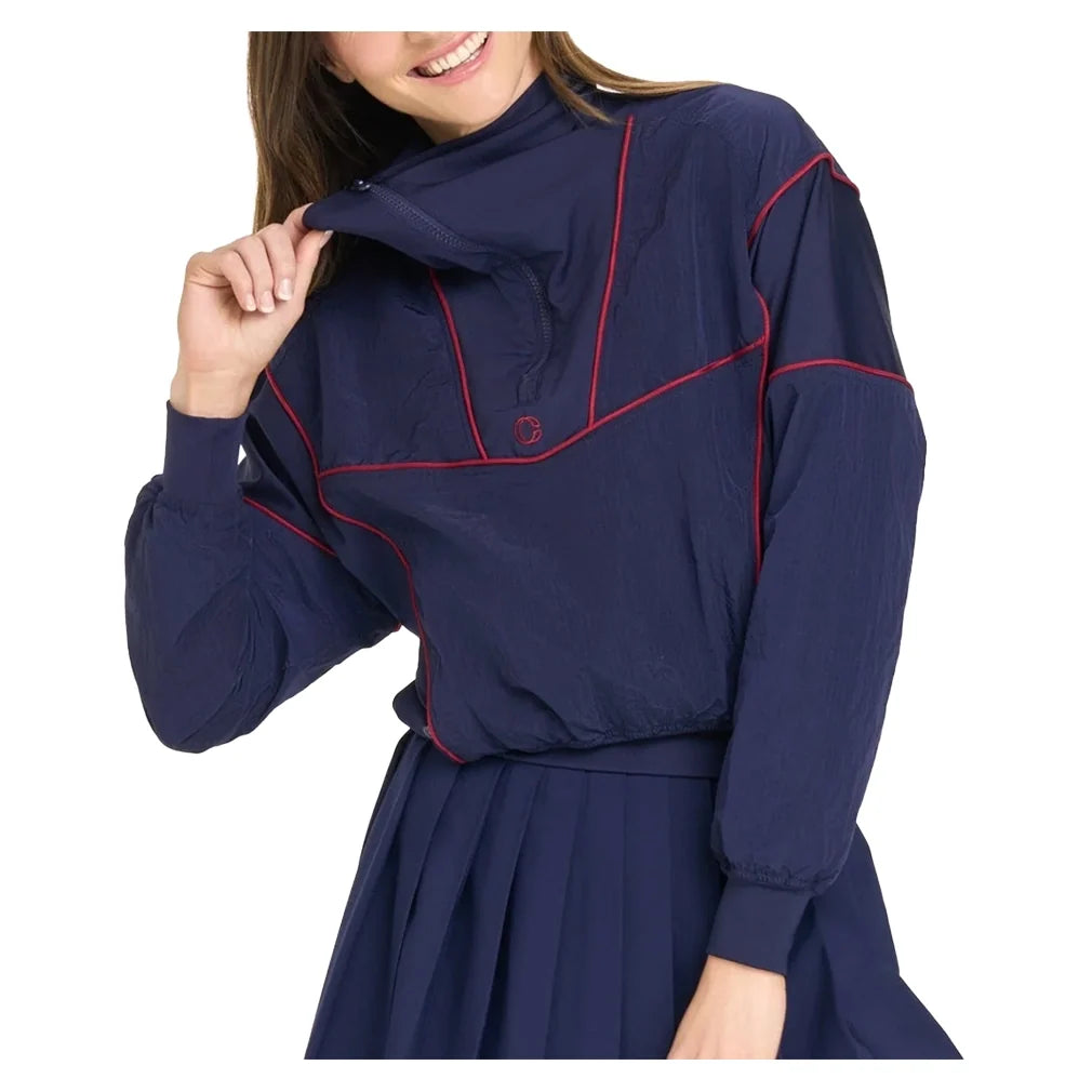 Women's Tiebreaker Tennis Windbreaker Navy,Apparel,Courting,Navy,L,Tennis Express,CWSS26WB01-3