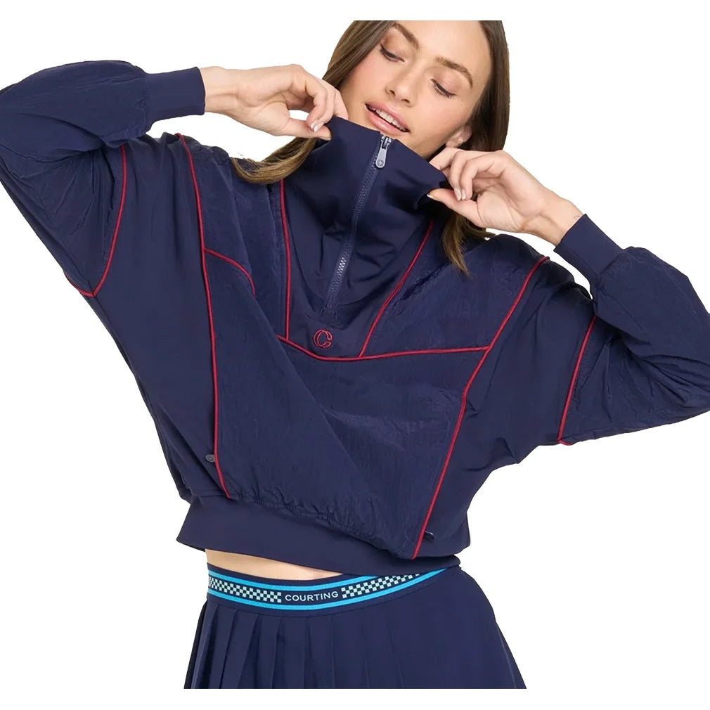 Women's Tiebreaker Tennis Windbreaker Navy,Apparel,Courting,,,Tennis Express,CWSS26WB01