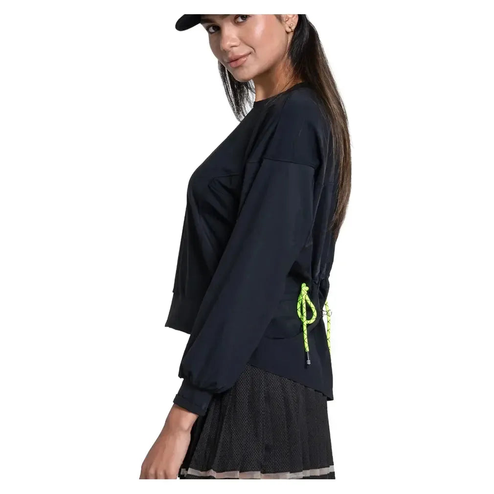 Women's Be Tulle Tennis Throw Over-Apparel-Lucky In Love-CX011-B-Blak1-Tennis Express