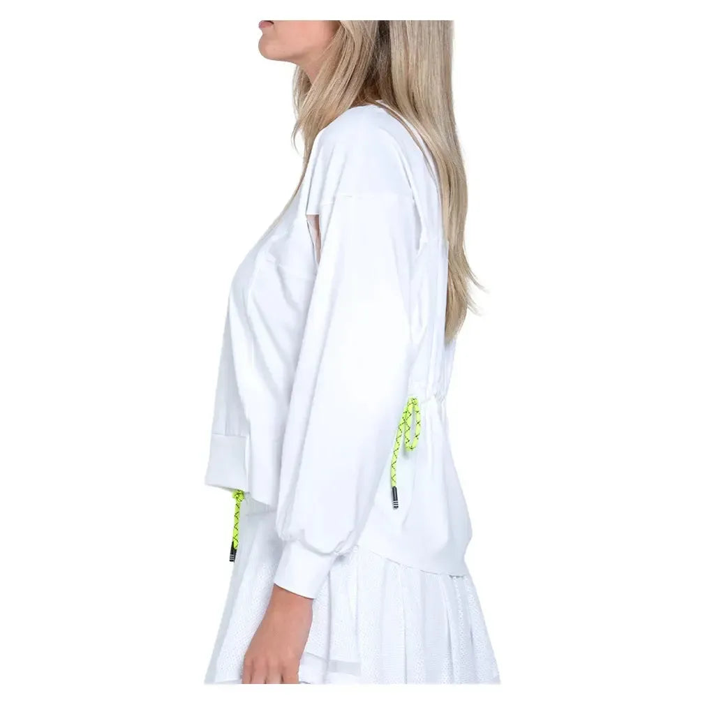 Women's Be Tulle Tennis Throw Over-Apparel-Lucky In Love-CX011-B-White1-Tennis Express