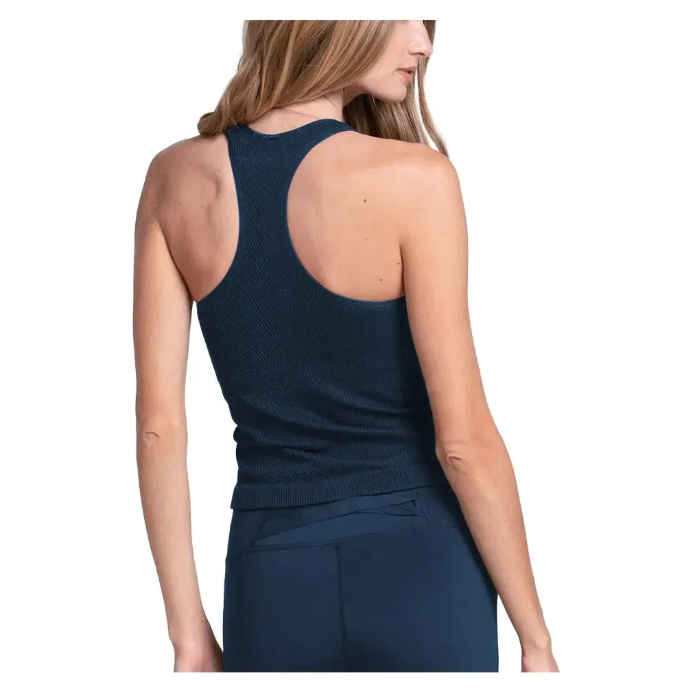 Women's Seamless Scoop Neck Tennis Tank With Bra-Apparel-Lucky In Love-CX076-001-1-Tennis Express