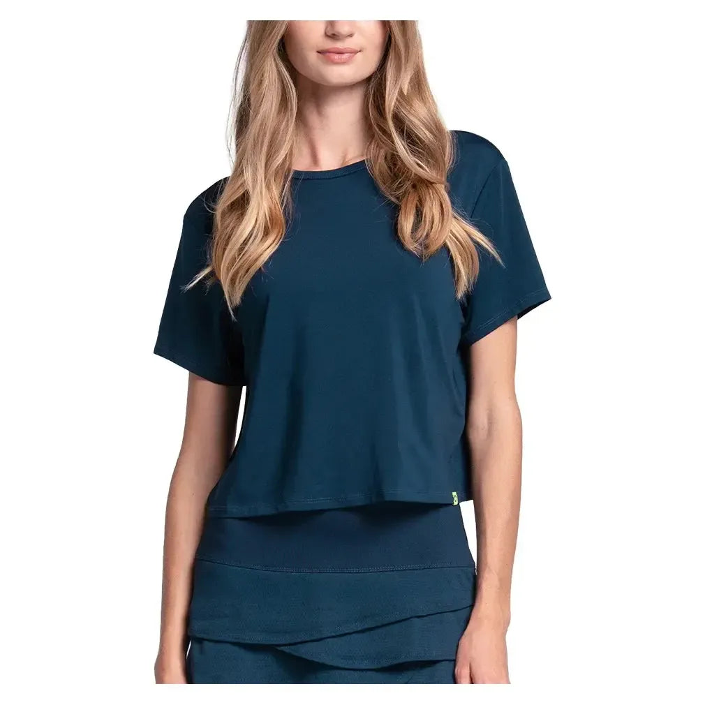 Women's LUV Power Box Tennis Top Midnight-Apparel-Lucky In Love-CX095-401F25-3-Tennis Express
